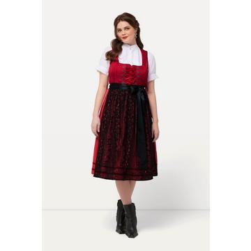 Dirndl, Spitzenschürze, Carree-Ausschnitt, ärmellos