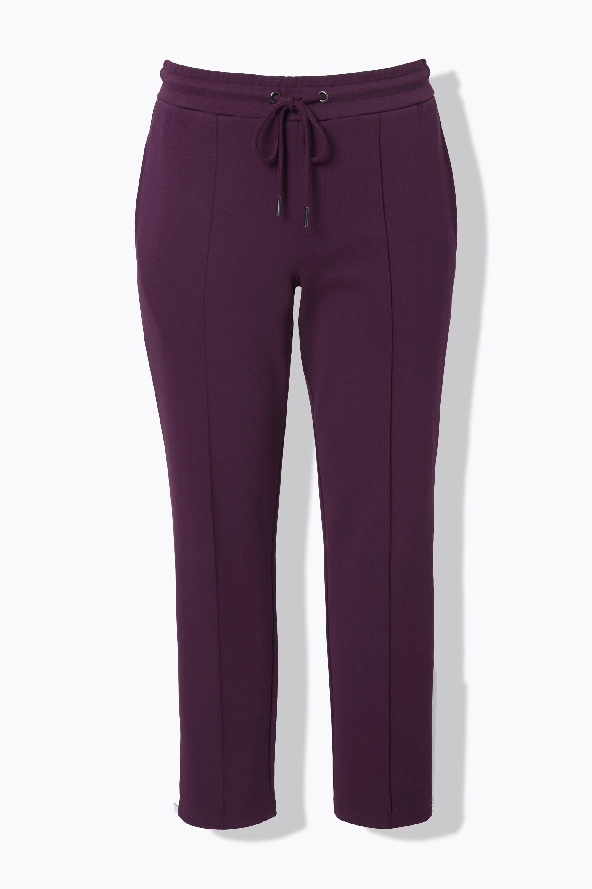 Ulla Popken Pantalon Punto Galon Rayures Jambe Carotte Taille Élastique  