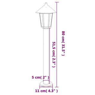 VidaXL Lampadaire d'extérieur acier inoxydable  