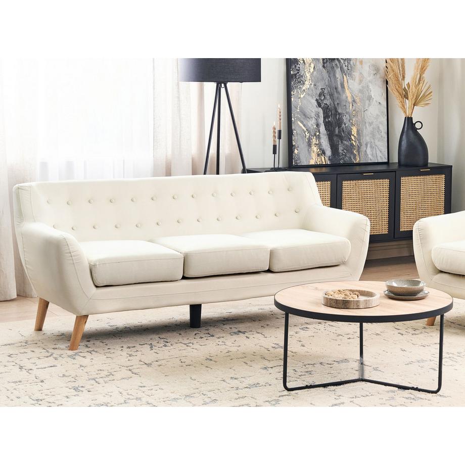 Beliani Canapé 3 places en Tissu Rétro MOTALA  