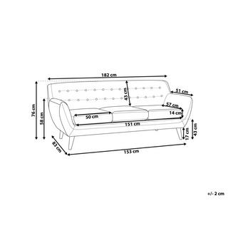 Beliani 3 Sitzer Sofa aus Polyester Retro MOTALA  