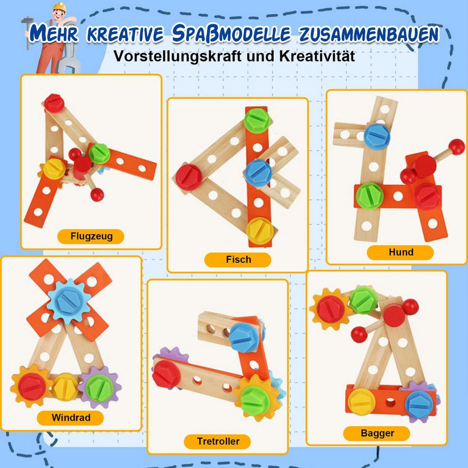 Activity-board  Kinderwerkbank, Werkzeugkoffer, Kinderwerkzeugwagen, Werkzeuggürtelkoffer 