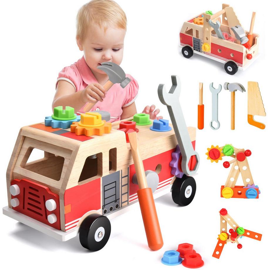 Kinderwerkbank, Werkzeugkoffer, Kinderwerkzeugwagen, Werkzeuggürtelkoffer