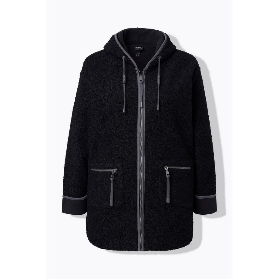 Ulla Popken Teddyjacke Kapuze Zipptaschen Fleecefutter  