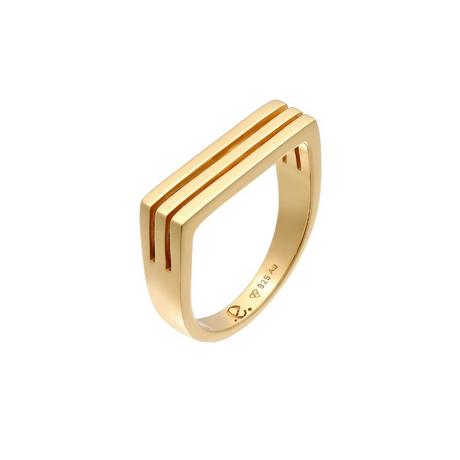 Elli  Bague Femmes Sceau Rectangle Rainures 