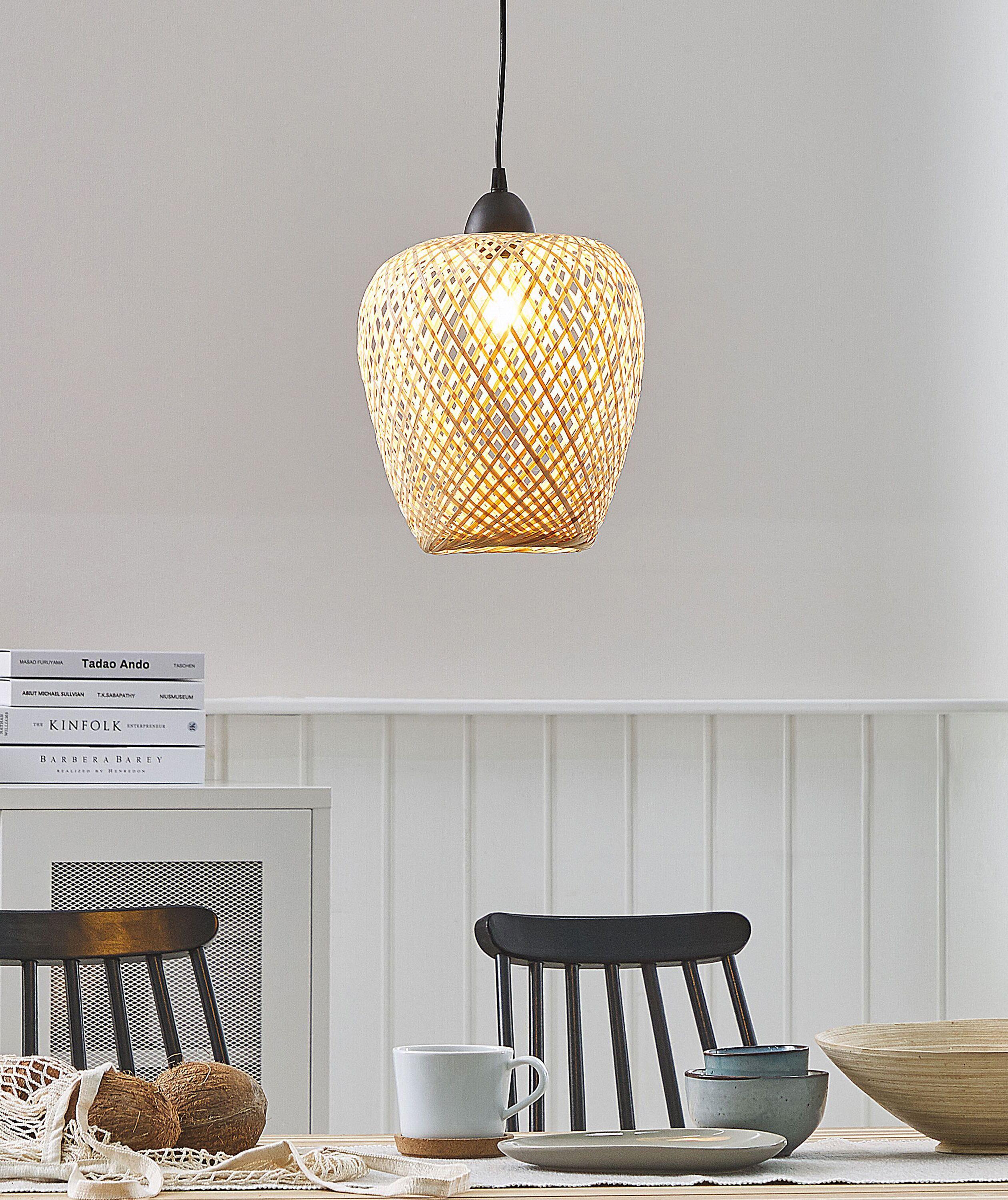 Beliani Lampe suspension en Bambou Boho BOMU  