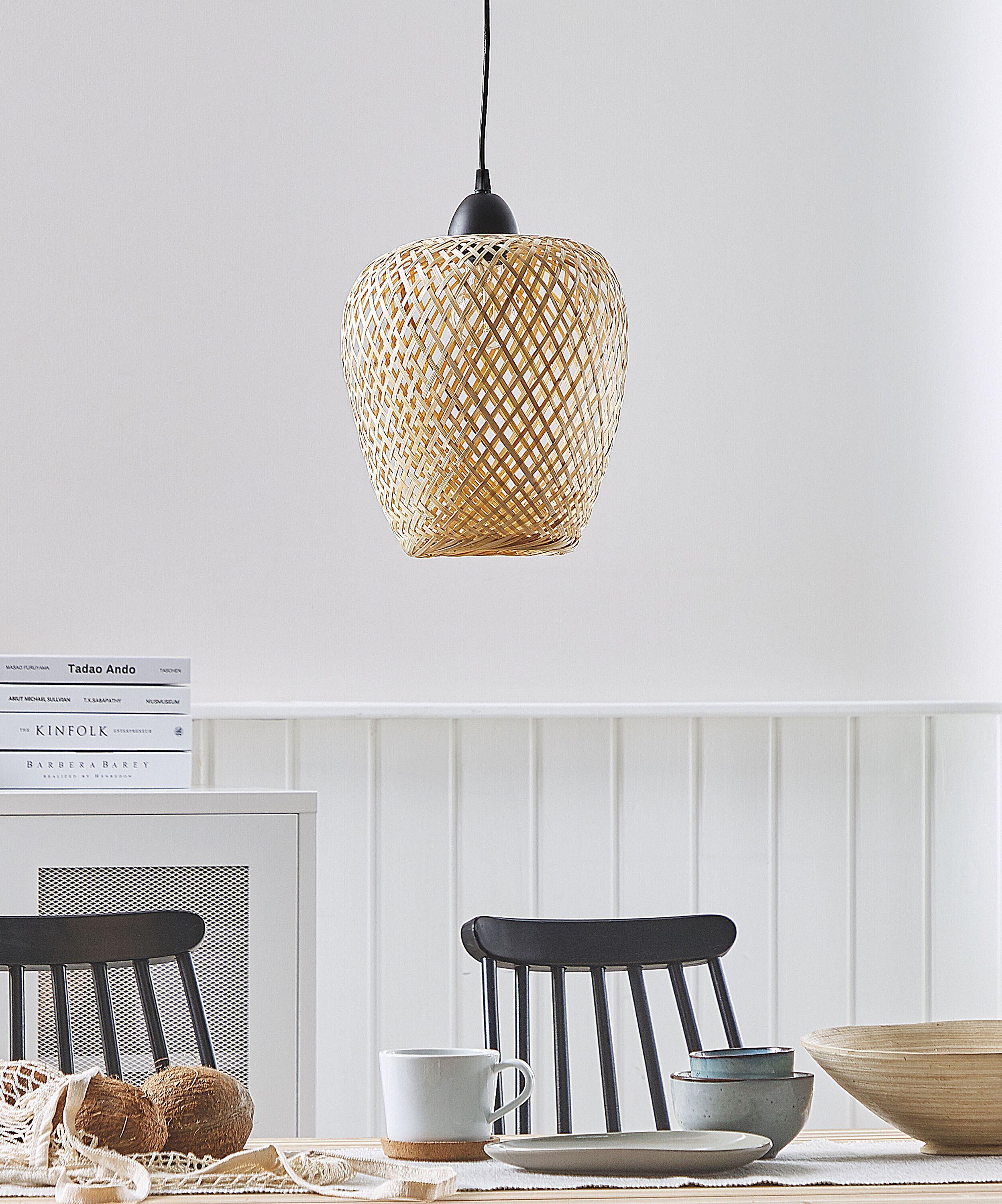 Beliani Lampadario en Legno di bambù Boho BOMU  