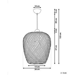 Beliani Hängeleuchte aus Bambusholz Boho BOMU  