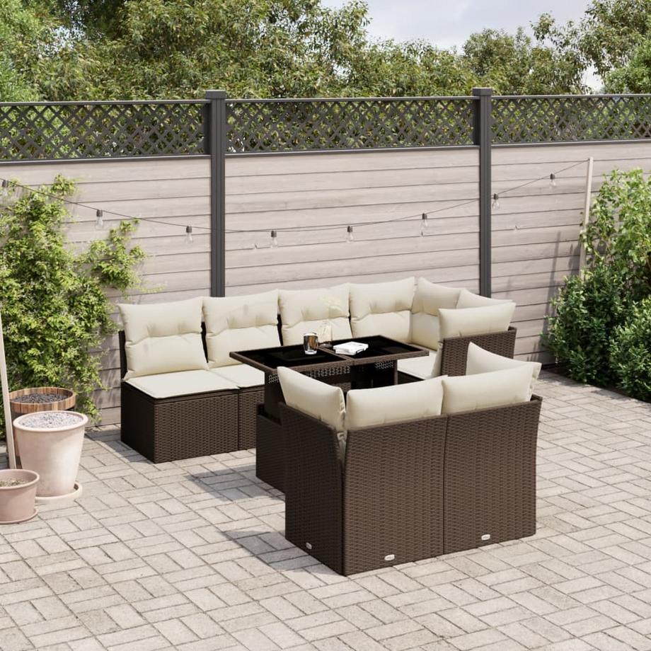 VidaXL Ensemble de canapés de jardin rotin synthétique  