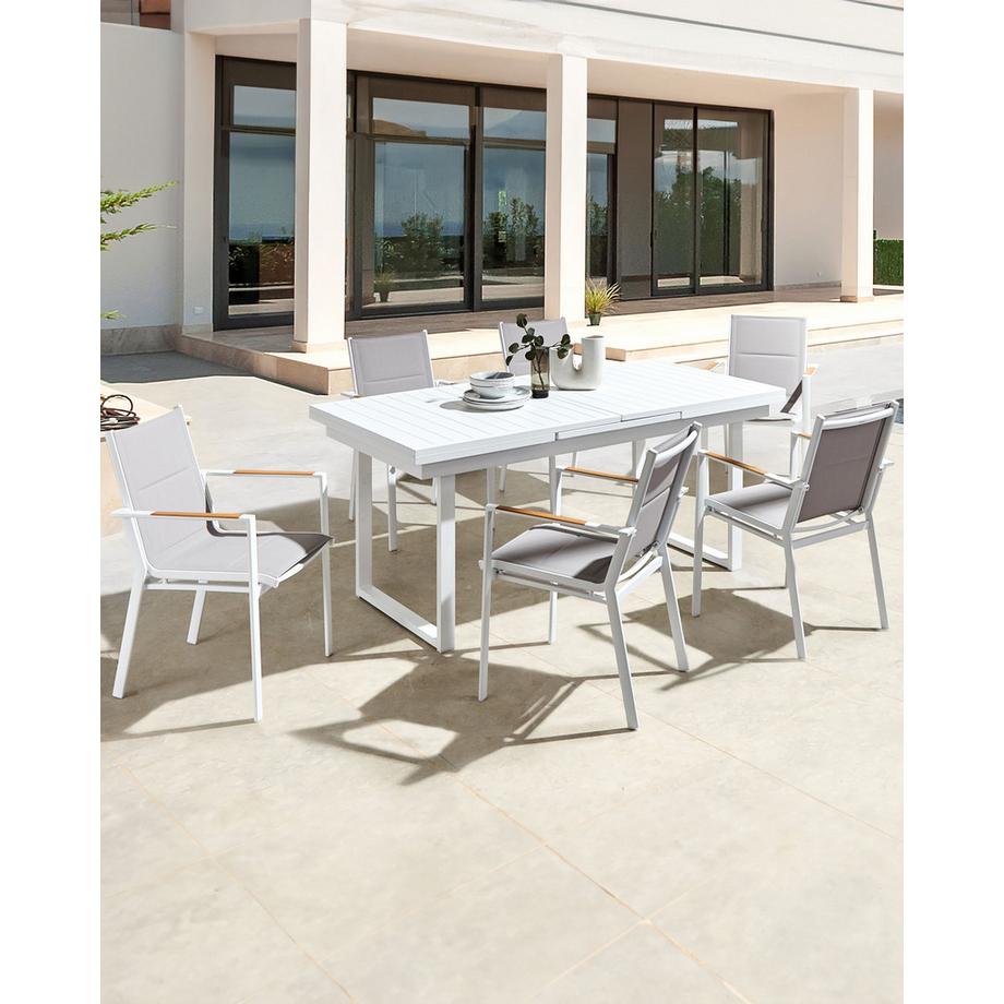 Beliani Gartenstuhl 6er Set aus Aluminium  BUSSETO  