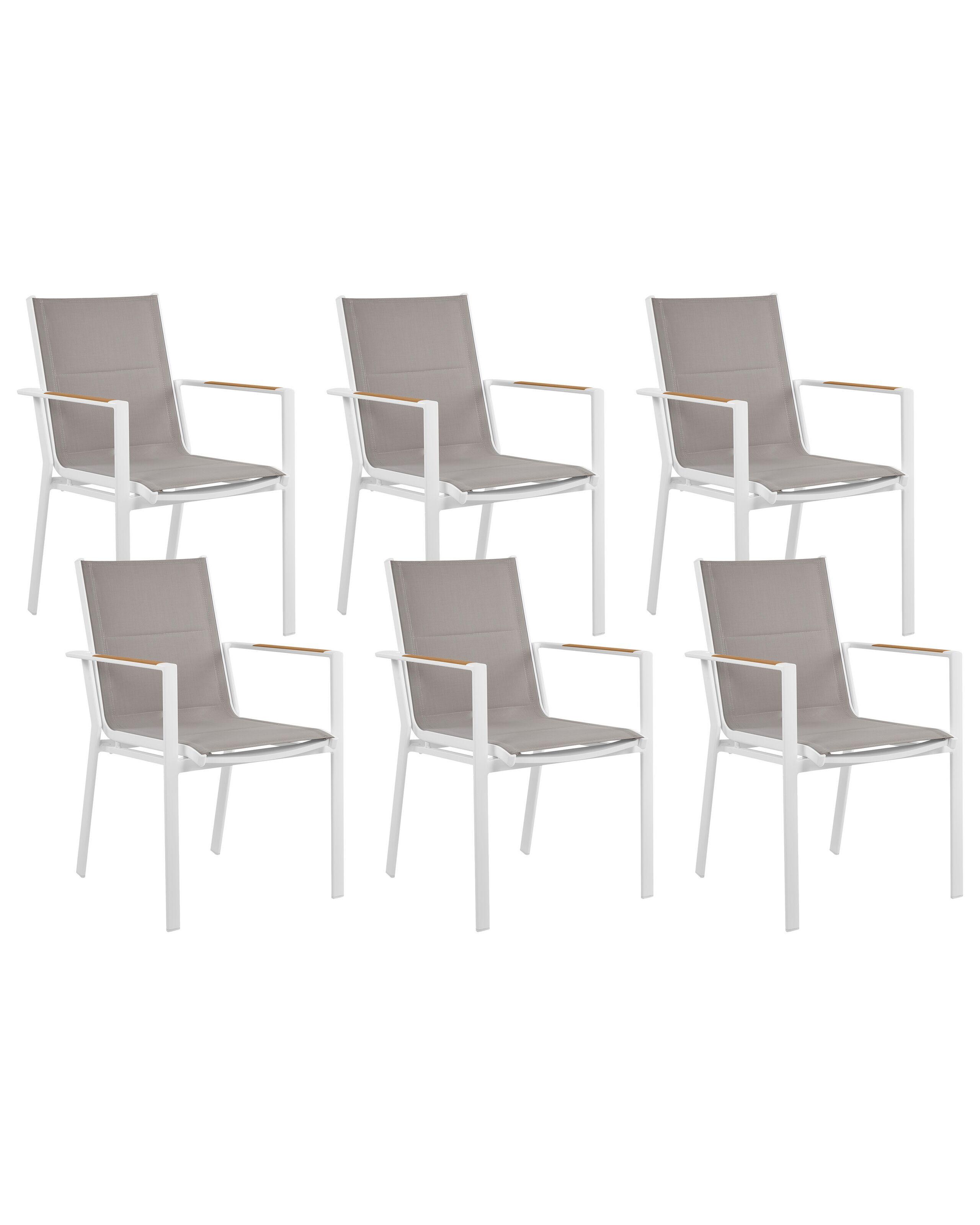 Beliani Lot de 6 chaises en Aluminium Moderne BUSSETO  