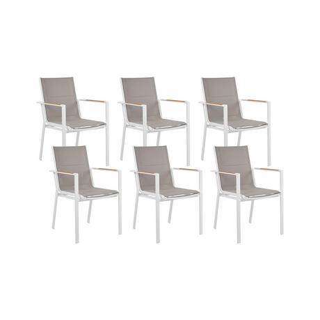 Beliani Lot de 6 chaises en Aluminium Moderne BUSSETO  