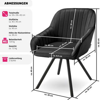 Tectake Drehbarer Armlehnstuhl Snug Samtoptik, gepolstert  