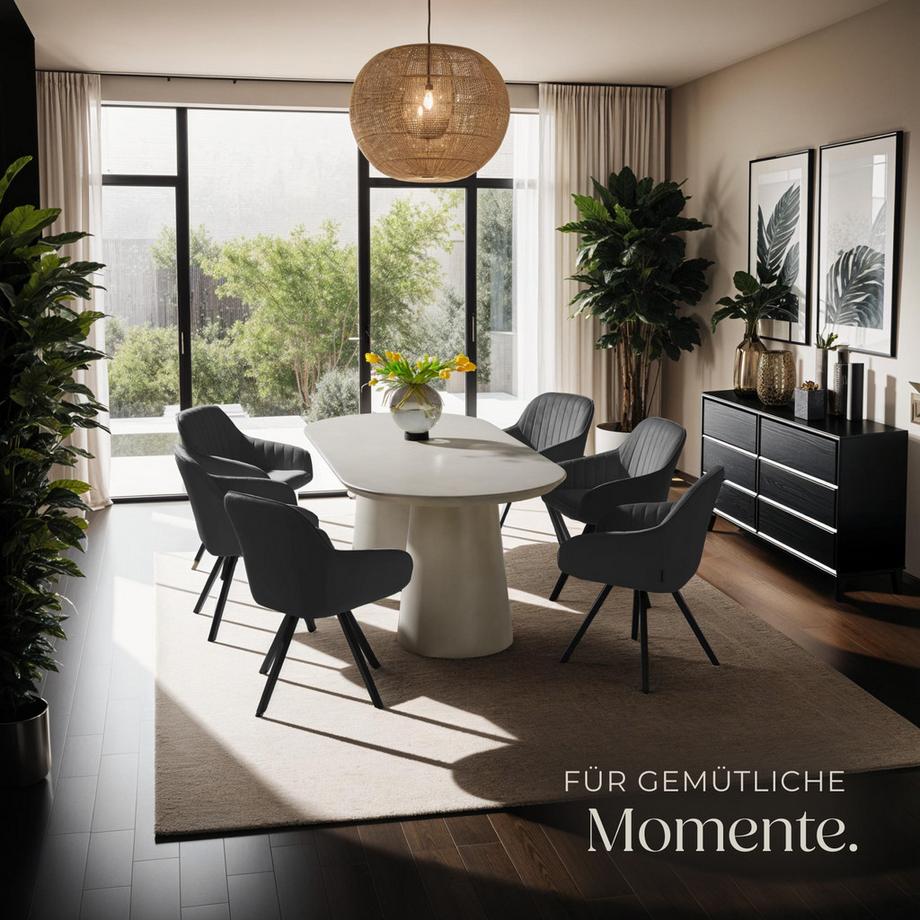 Tectake Chaise pivotante avec accoudoirs SNUG rembourrée aspect velours  