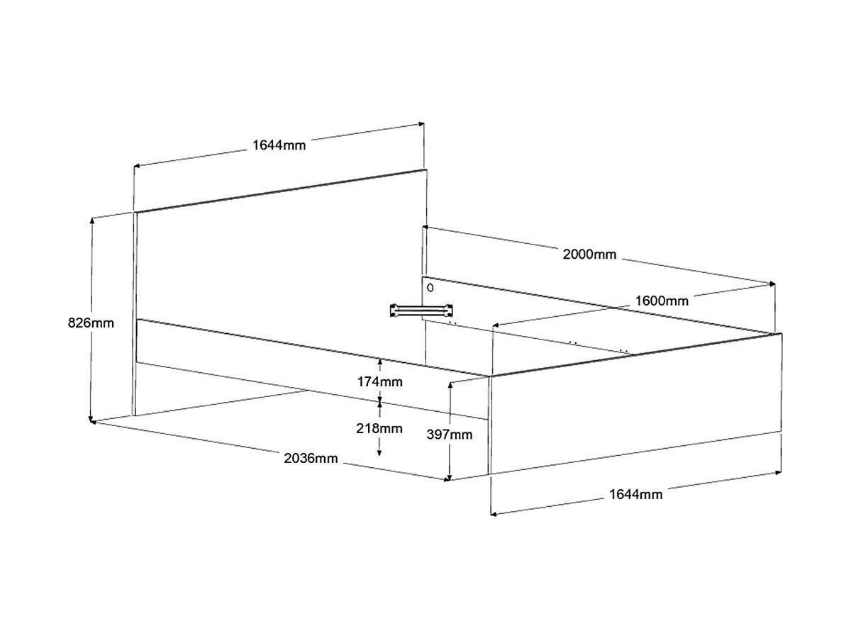 Vente-unique Lit avec 2 tiroirs 160 x 200 cm - Coloris : Naturel et noir - VELONA  
