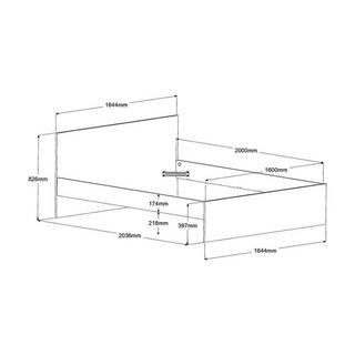 Vente-unique Lit avec 2 tiroirs 160 x 200 cm - Coloris : Naturel et noir - VELONA  