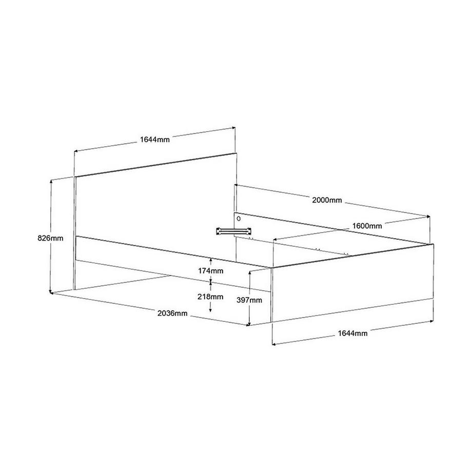 Vente-unique Lit avec 2 tiroirs 160 x 200 cm - Coloris : Naturel et noir - VELONA  