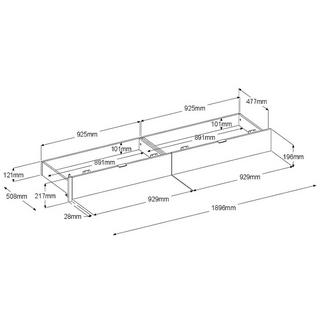 Vente-unique Lit avec 2 tiroirs 160 x 200 cm - Coloris : Naturel et noir - VELONA  