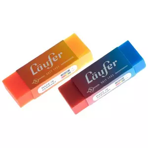 LÄUFER Plast-Radierer 65x21x12mm 12005 farbig ass.