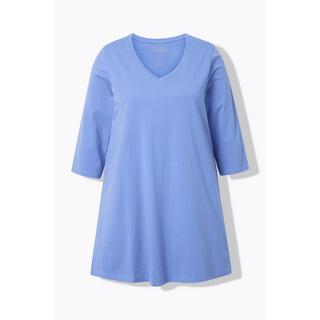 Ulla Popken  Maglia lunga con scollo a V, maniche a 3/4 e taglio svasato 