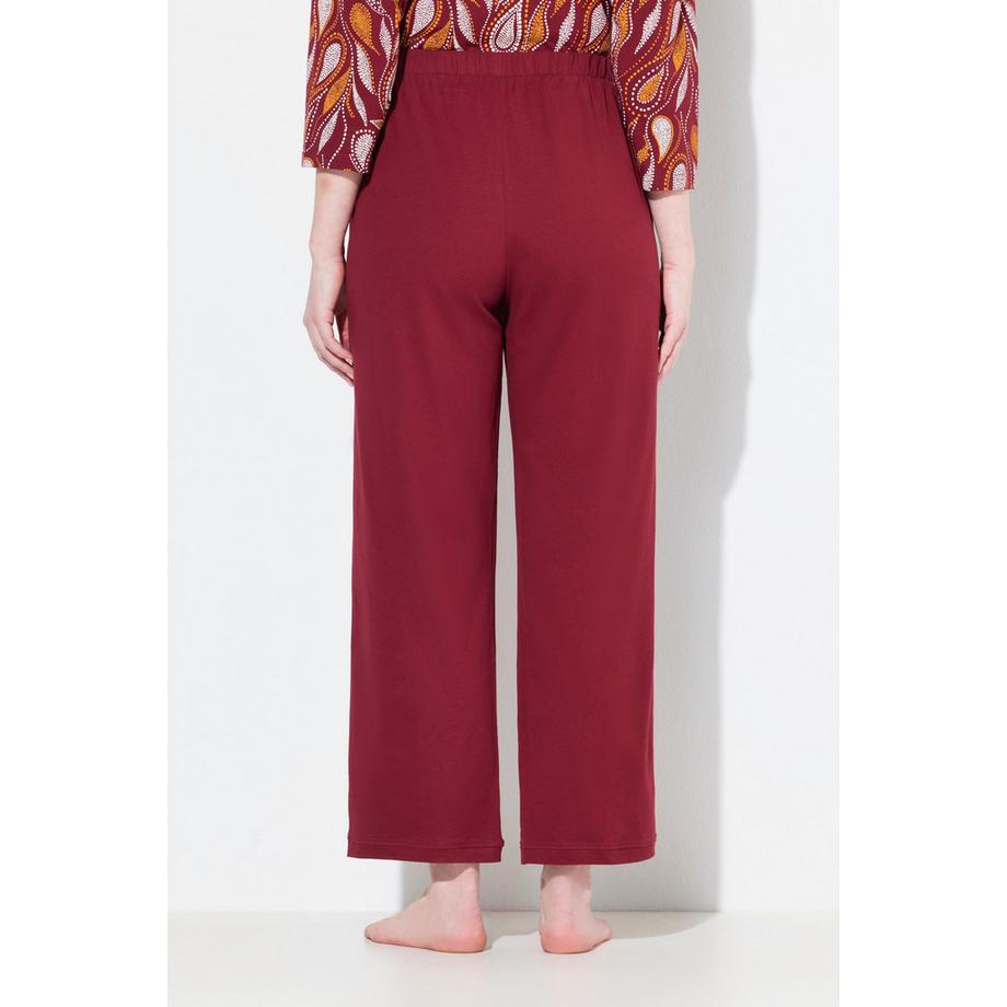 Ulla Popken Pantaloni pigiama tinta unita gamba dritta  