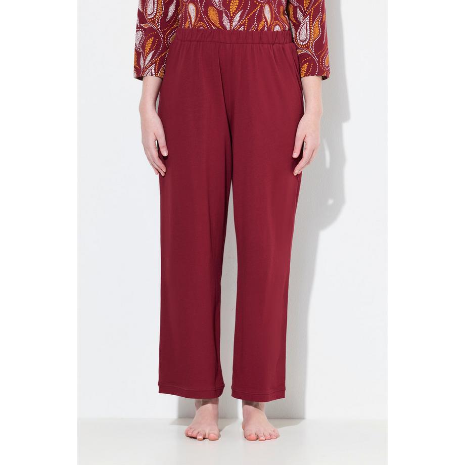 Ulla Popken Pantaloni pigiama tinta unita gamba dritta  