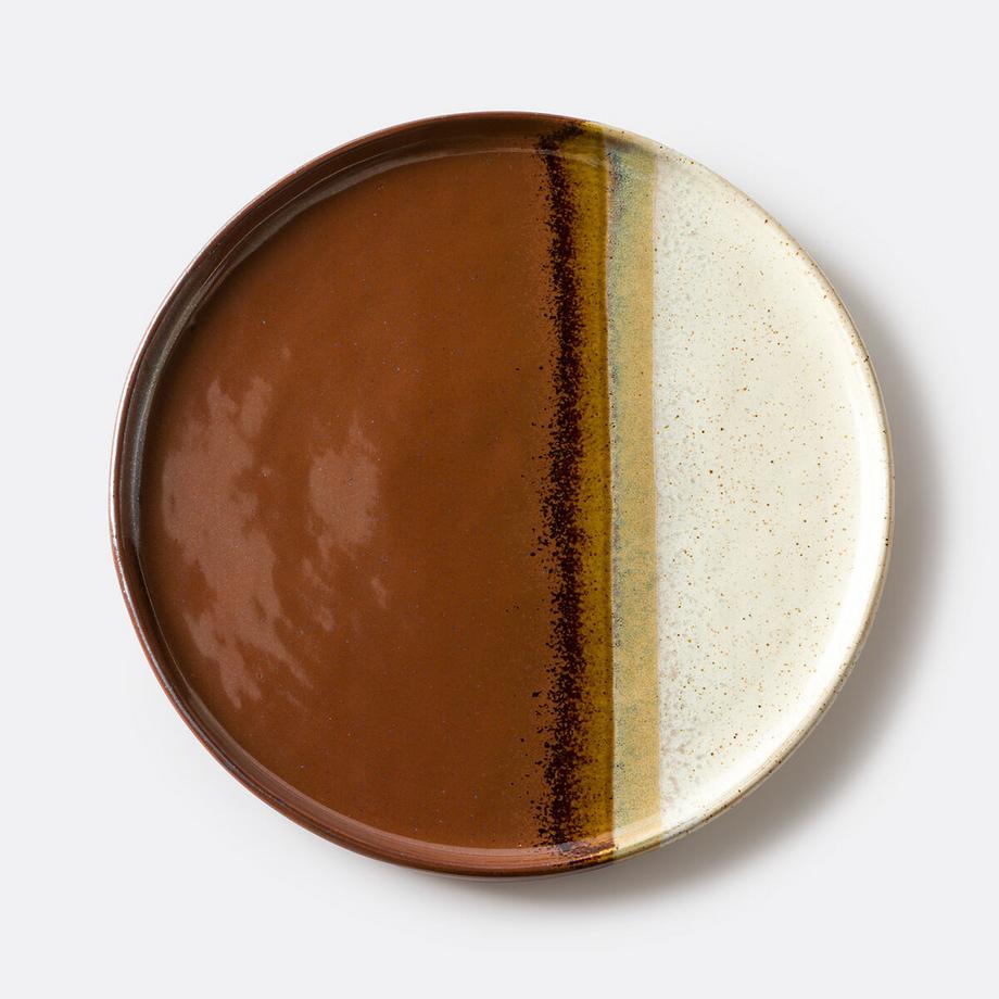 La Redoute Intérieurs Set mit 4 flachen Tellern aus Steingut mit reaktiver Glasur  