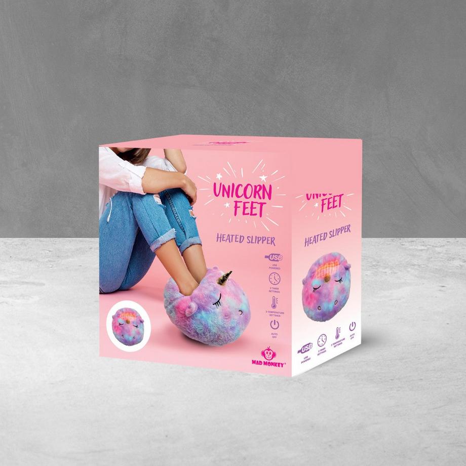 Mad Monkey  Elektrische Fusswärmer im Einhorn Design 