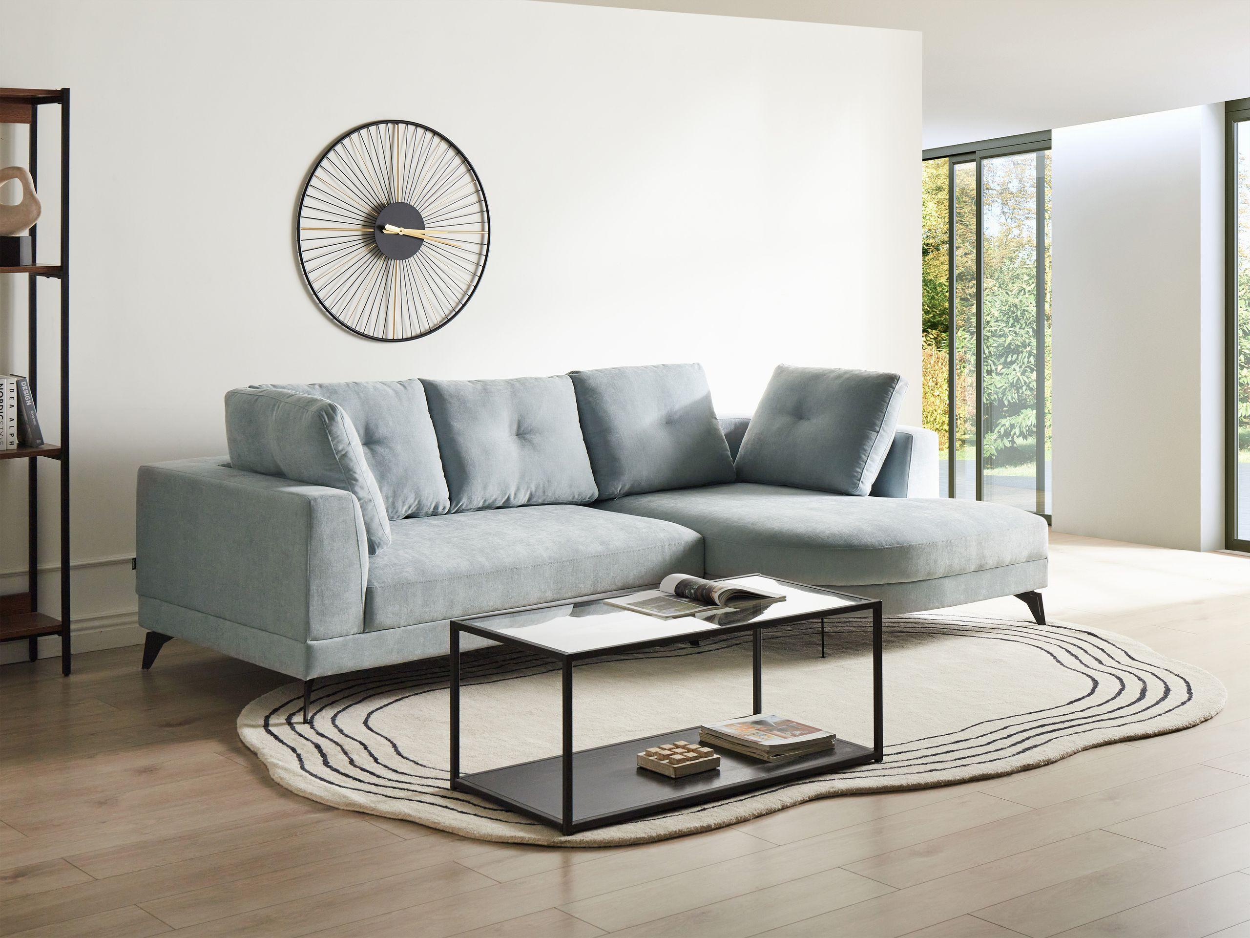 Beliani Ecksofa aus Chenillegewebe Modern MARUM  