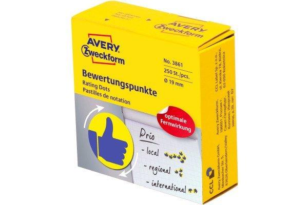 Avery-Zweckform AVERY ZWECKFORM Bewertungspunkte Daumen 19mm, 250 Stück  