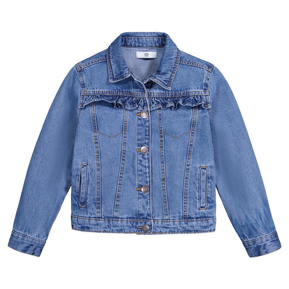 La Redoute Collections  Jeansjacke mit Knopfverschluss und Volant 