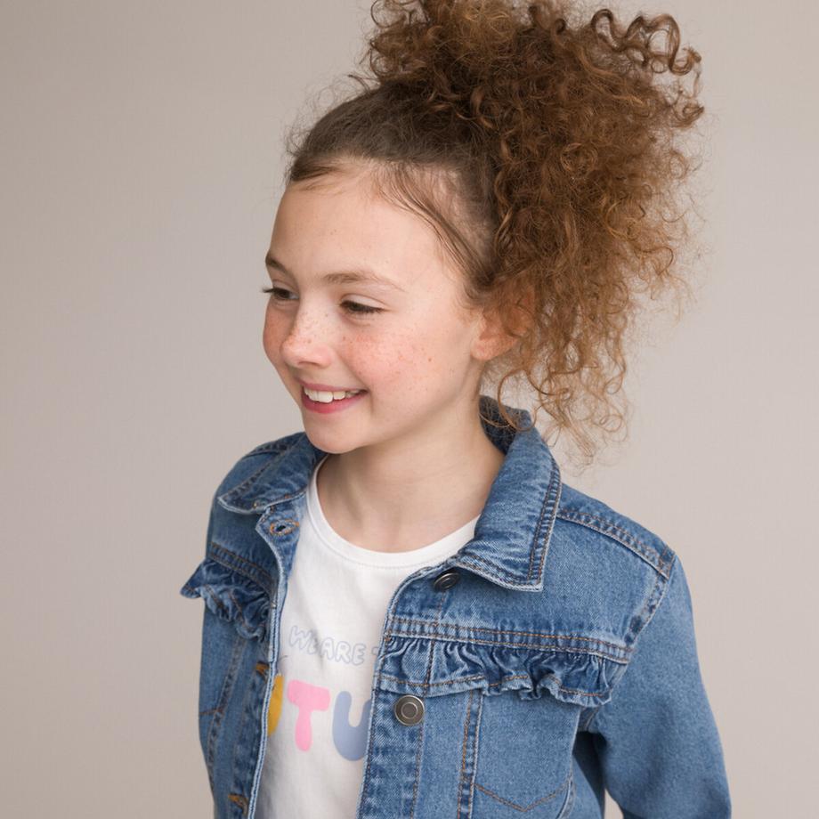 La Redoute Collections  Jeansjacke mit Knopfverschluss und Volant 