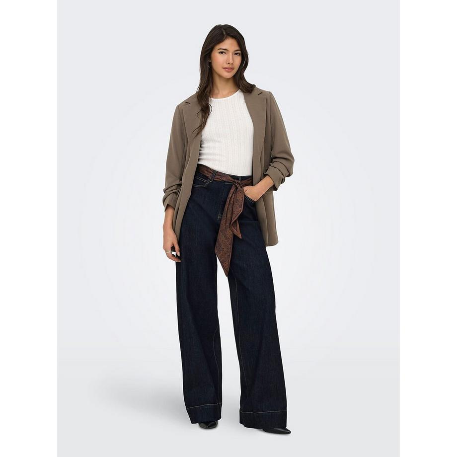 ONLY Weite Jeans mit integriertem Schalgürtel  