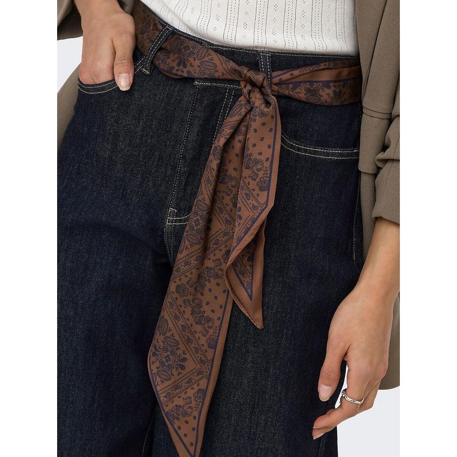 ONLY Weite Jeans mit integriertem Schalgürtel  