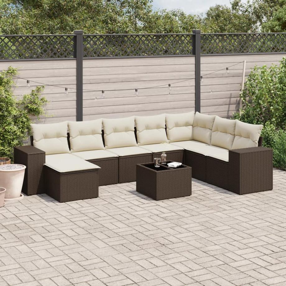 VidaXL Ensemble de canapés de jardin rotin synthétique  