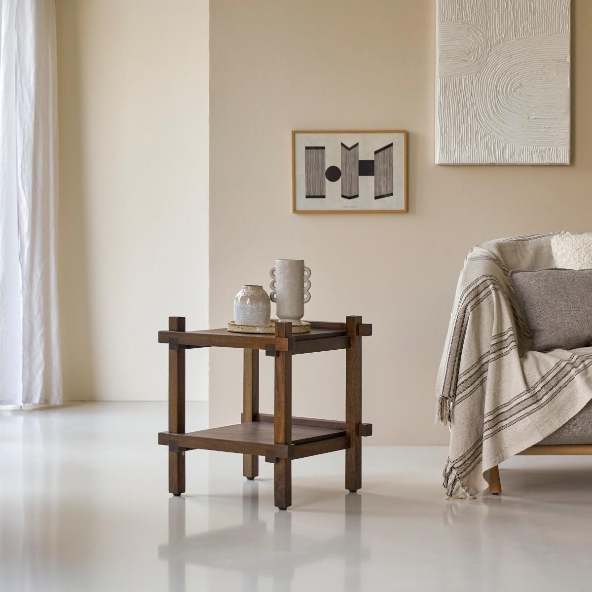 Tikamoon Beistelltisch aus massivem Mangoholz Arko  