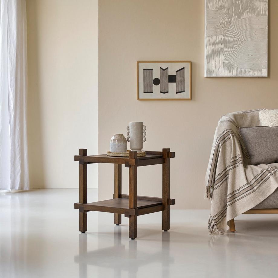 Tikamoon Beistelltisch aus massivem Mangoholz Arko  