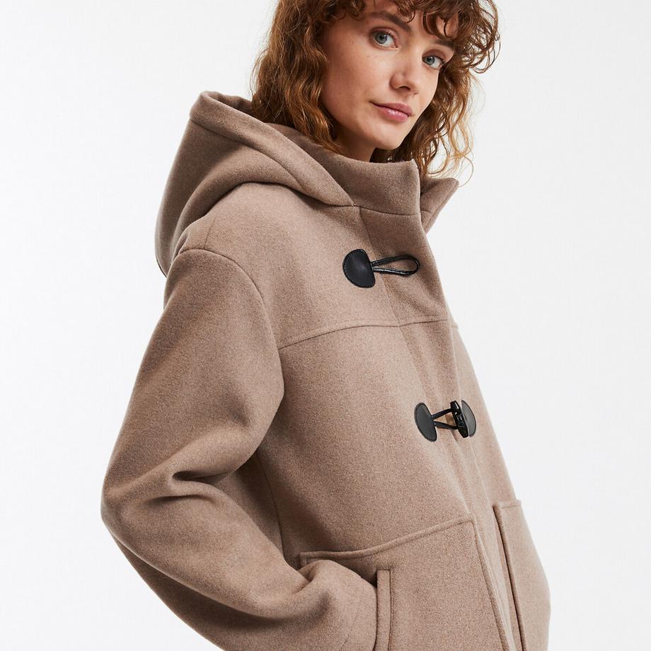 La Redoute Collections Dufflecoat Stil Winterjacke mit Kapuze  