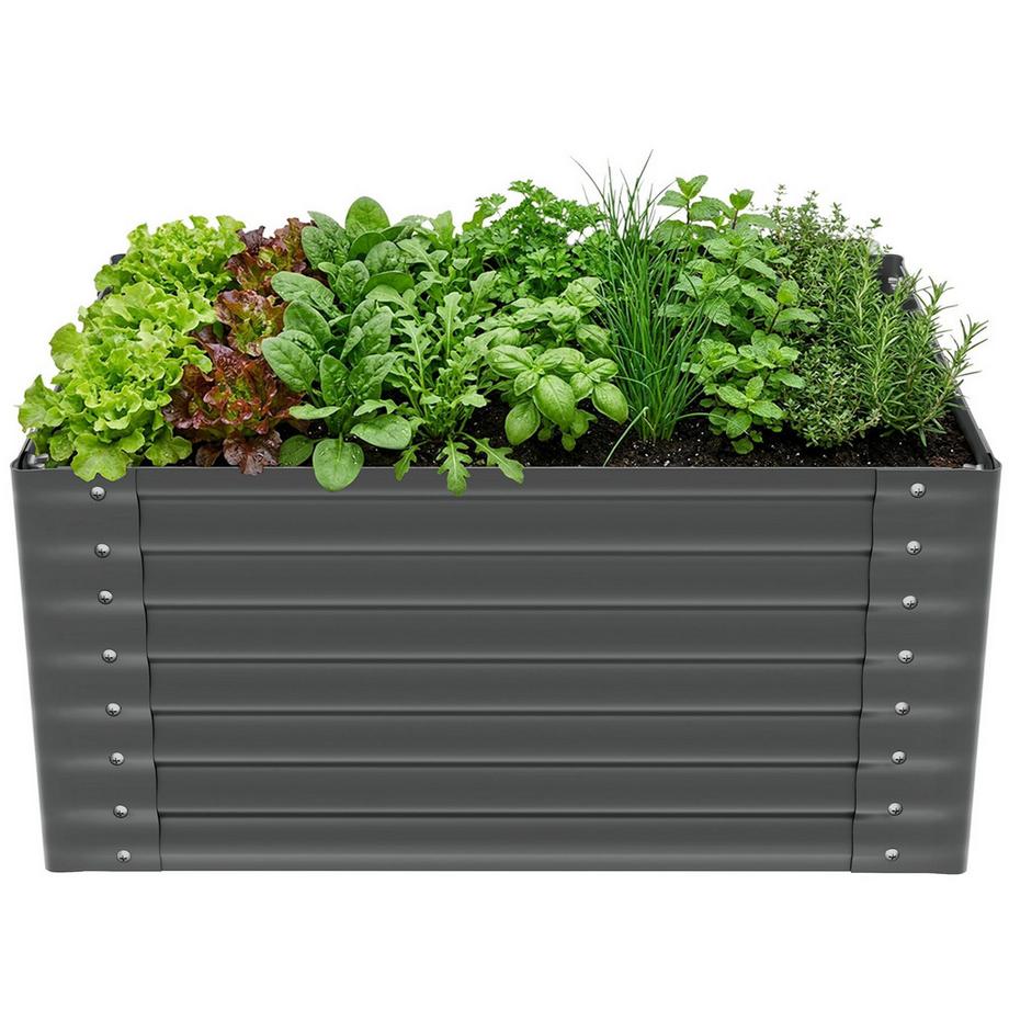 Tectake Aiuola rialzata da giardino in acciaio zincato Salvia In acciaio zincato resistente  