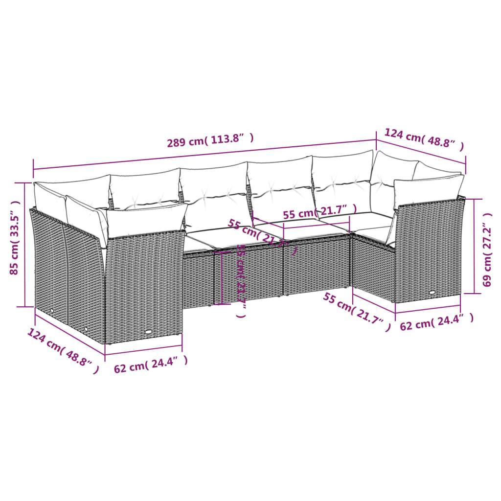 VidaXL Ensemble de canapés de jardin rotin synthétique  