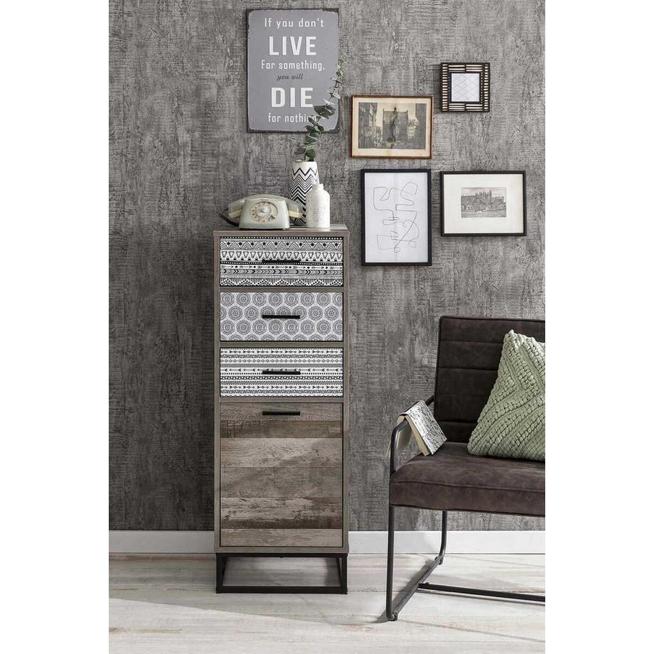 mutoni Commode Scandi Retro gris 39x38x106  