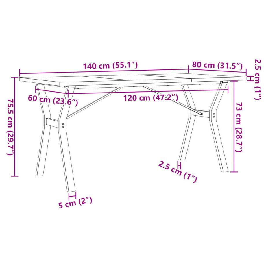VidaXL Esstisch kiefernholz  