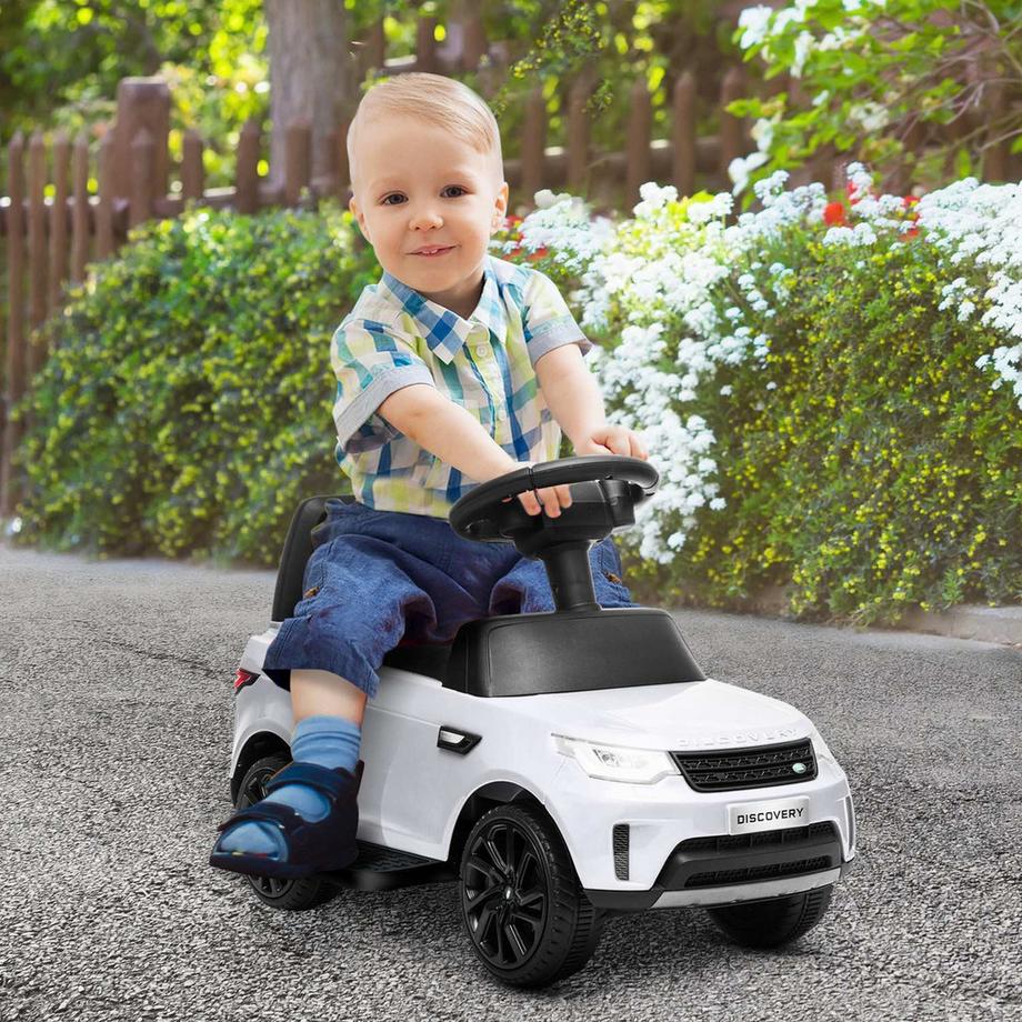 Northio  Voiture électrique pour enfants 2 en 1 6V, voiture pour enfants avec mode slide, musique, klaxon, véhicule électrique avec phare, 3 km/h, pour enfants de 1,5 à 5 ans, blanche 