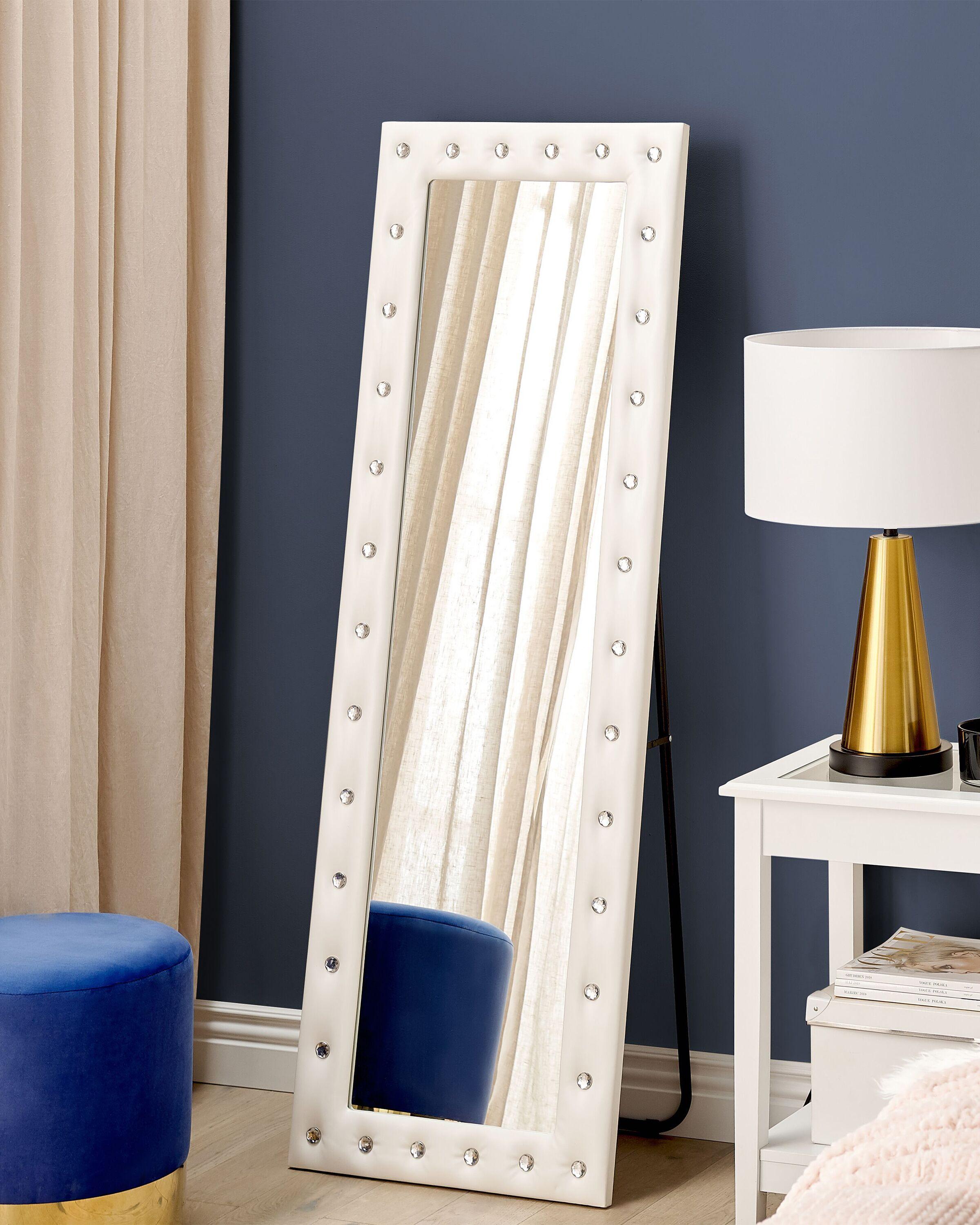 Beliani Standspiegel aus Kunstleder Glamourös ANSOUIS  