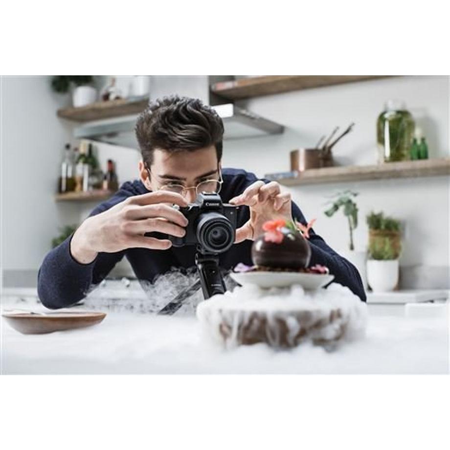 Canon  Fnac Hybrid  EOS M50 Mark II Black Pack + EF-M 15â€“45 mm f/3.5â€“6.3 IS STM Objektiv + EF-M 55â€“200 mm f/4.5â€“6.3 IS STM schwarzes Objektiv + Tasche + 16 GB SD-Karte 