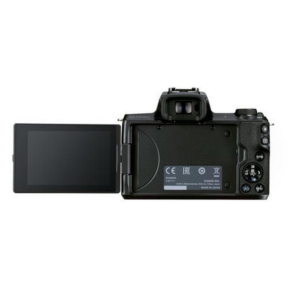 Canon  Fnac Hybrid  EOS M50 Mark II Black Pack + EF-M 15â€“45 mm f/3.5â€“6.3 IS STM Objektiv + EF-M 55â€“200 mm f/4.5â€“6.3 IS STM schwarzes Objektiv + Tasche + 16 GB SD-Karte 