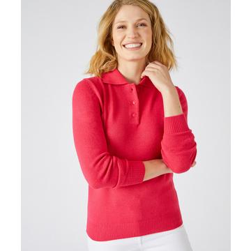 Pull col polo maille jersey souple.