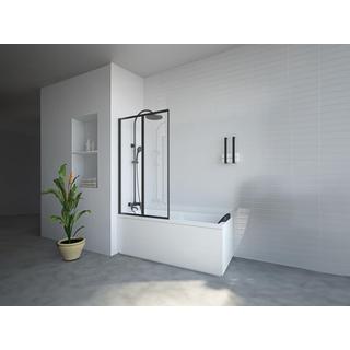 SHOWER DESIGN Duschtrennwand Badewanne klappbar - Metall - Industrial Style - Schwarz matt - 80 x 140 cm - DISTRICT  