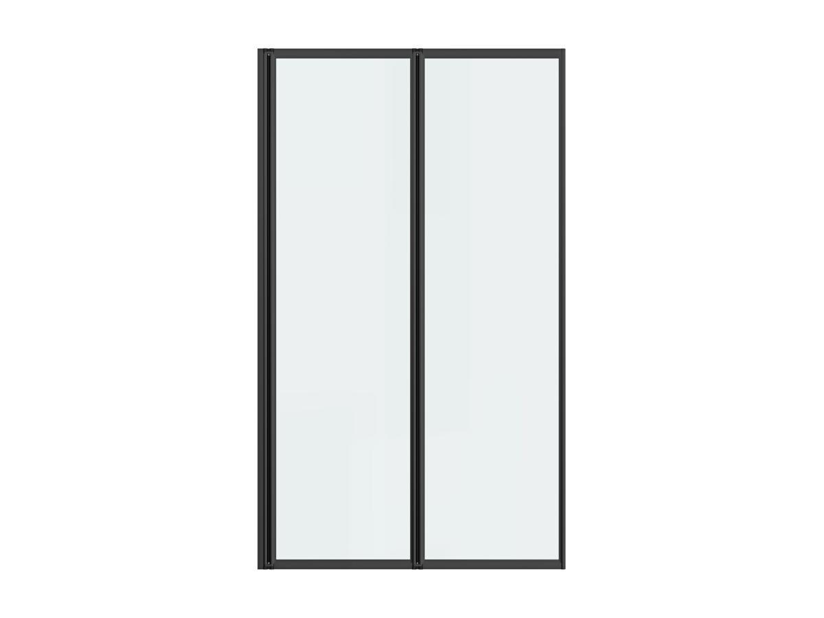 SHOWER DESIGN Duschtrennwand Badewanne klappbar - Metall - Industrial Style - Schwarz matt - 80 x 140 cm - DISTRICT  