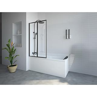 SHOWER DESIGN Duschtrennwand Badewanne klappbar - Metall - Industrial Style - Schwarz matt - 80 x 140 cm - DISTRICT  
